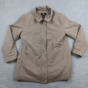 J. Percy Jacket Barn Women XL Tan Quilted Lining Zip Front RN73209